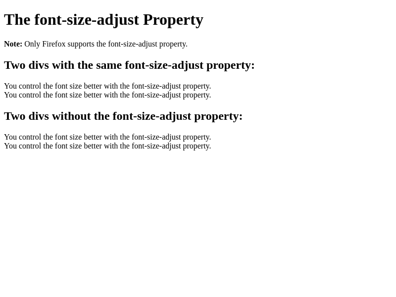 Browser Preview of FONT-SIZE-ADJUST